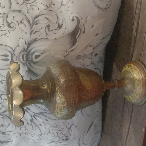 INDIA SOLID BRASS VASE Vintage - Picture 9 of 10
